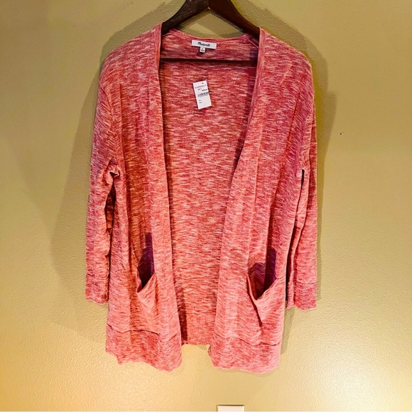 Madewell Ryder Summer Cardigan,Marled Pink,Open Front, NWT,size Small,Fall Comfy - Picture 2 of 10